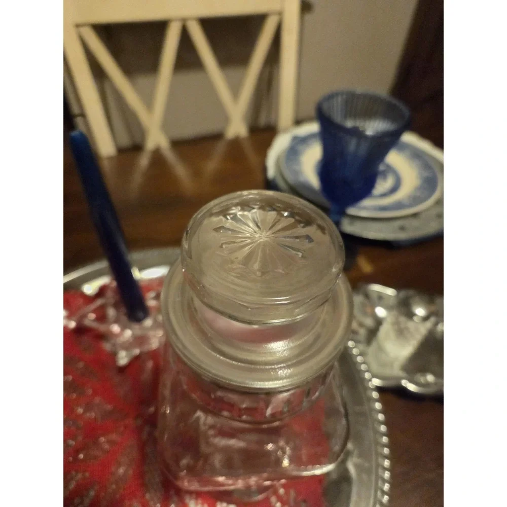 vintage clear glass apothecary jar, Great Decorative Cottagecore Granny Core